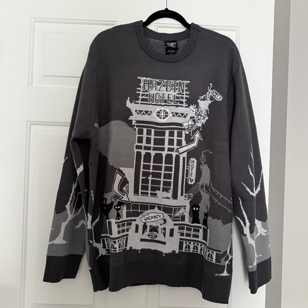 Hot Topic Gray Hazbin Hotel Sweater